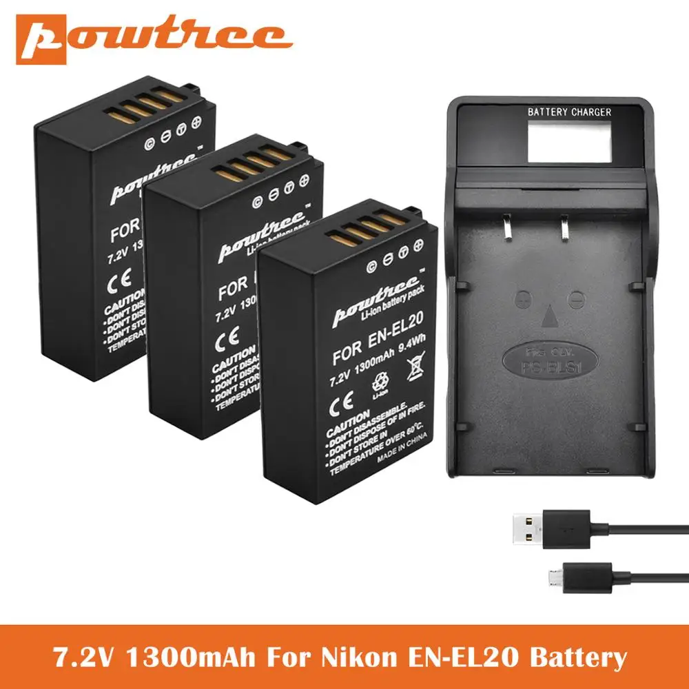 ENEL20 EN-EL20a Camera Battery+Charger for NIKON Coolpix P950 P1000 DL24-500 A 1 AW1 J1 J2 J3 S1 V3 | Электроника