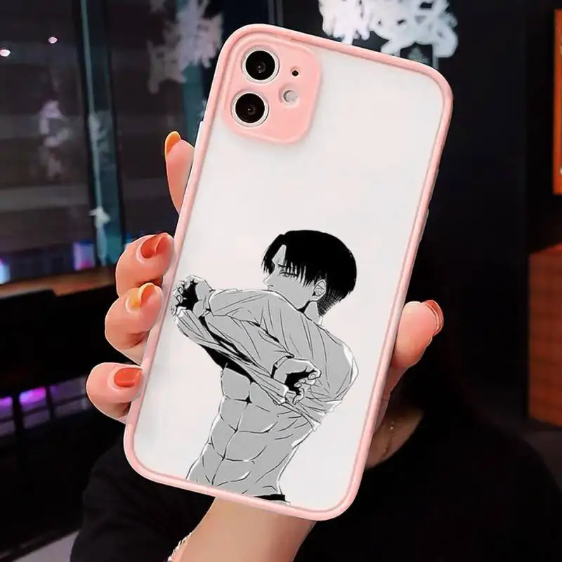 

Attack on titan anime Phone Cases Matte transparent For Pink iPhone 12 Mini 11 Pro XR XS Max 7 8 Plus X Back Cover