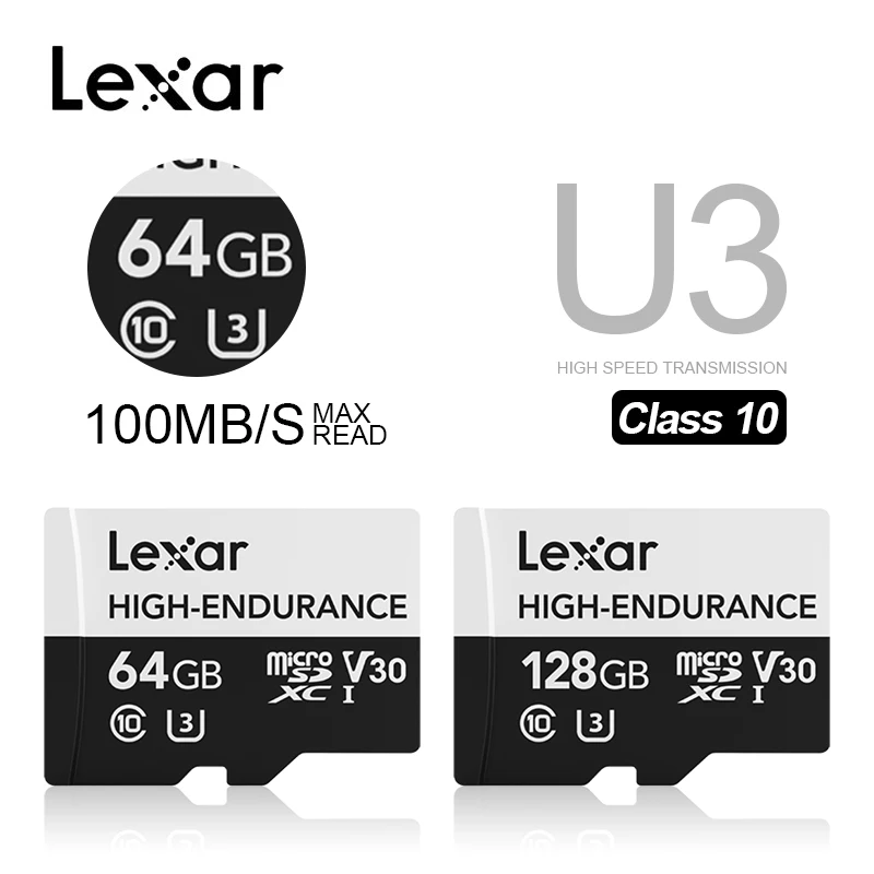 Карта памяти Lexar Micro SD высокая прочность макс. 100 МБ/с./с 32 ГБ SDHC V10 64 SDXC V30 C10