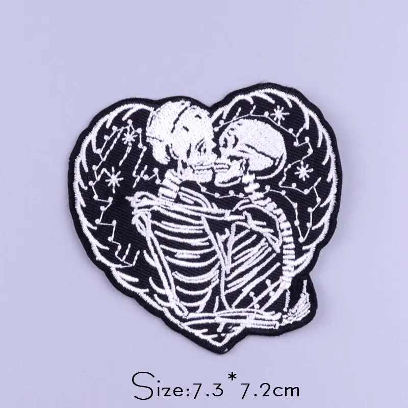 Нашивки с черепом на одежду патч в стиле хиппи Рок Панк вышитые патчи утюгом