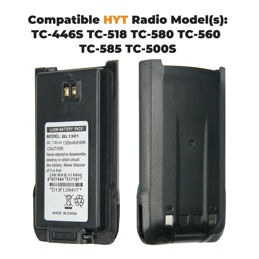 BL1301 BL1719 Аккумулятор для HYT TC-446S TC-518 TC-580 TC-560 TC-585 TC-500S двусторонней радиосвязи |
