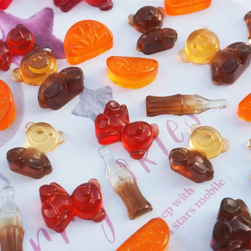 DIY Cute Gummy Molds Silicone Bear Orange Candy Chocolate Coke Drink Bottle Expory Resin Casting Pendant Mold Art Craft | Украшения и