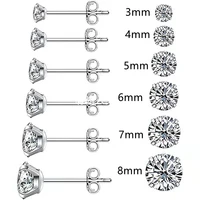 50pcs body piercing jewelry shine aaa cz all stainless steel womenmen earring ear studs helix cartilage bar ear piercing