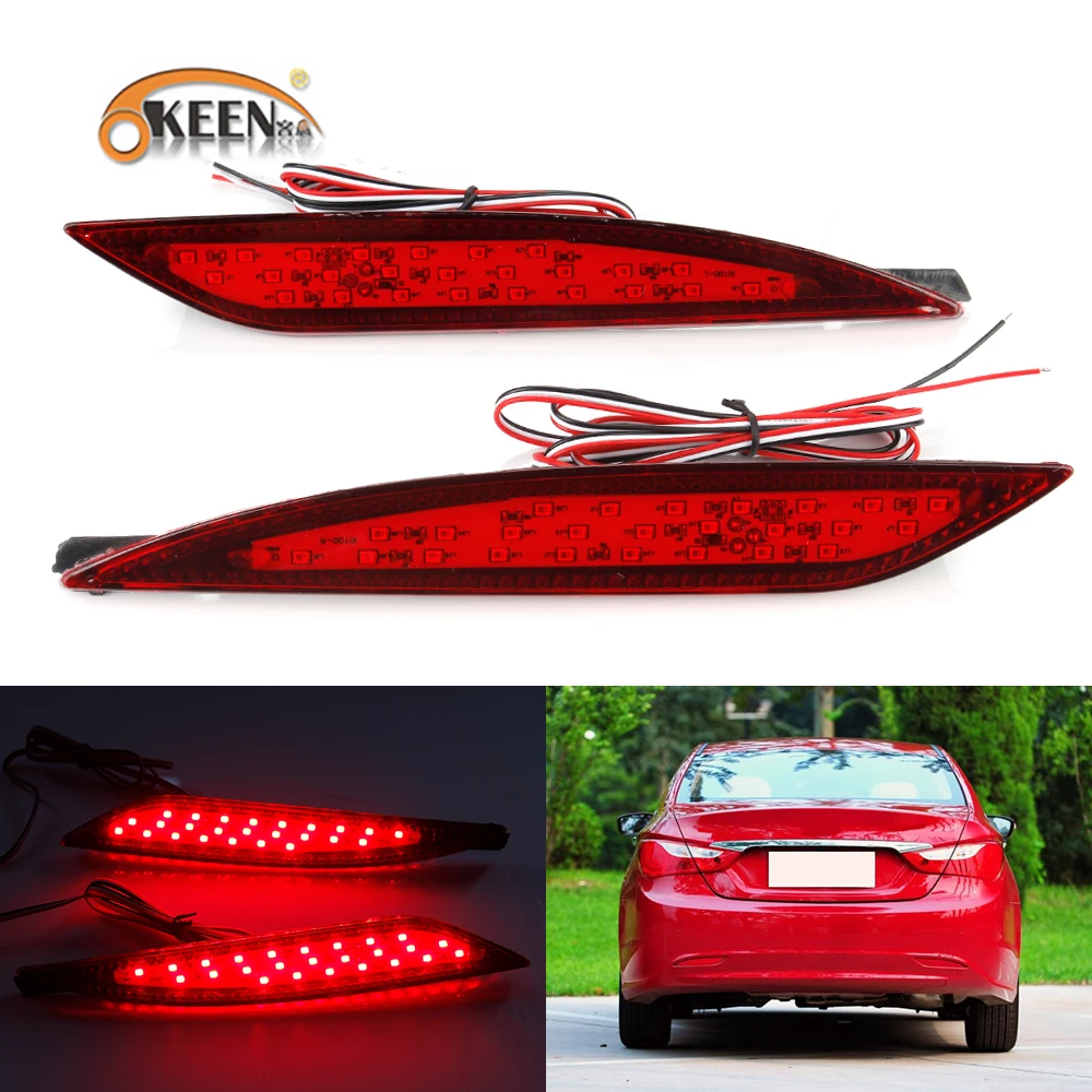 

Car LED Rear Bumper Reflector Lights For Hyundai Sonata 8th 2011 2012 2013 2014 Tail Light Red Driving Brake Warning Lamp
