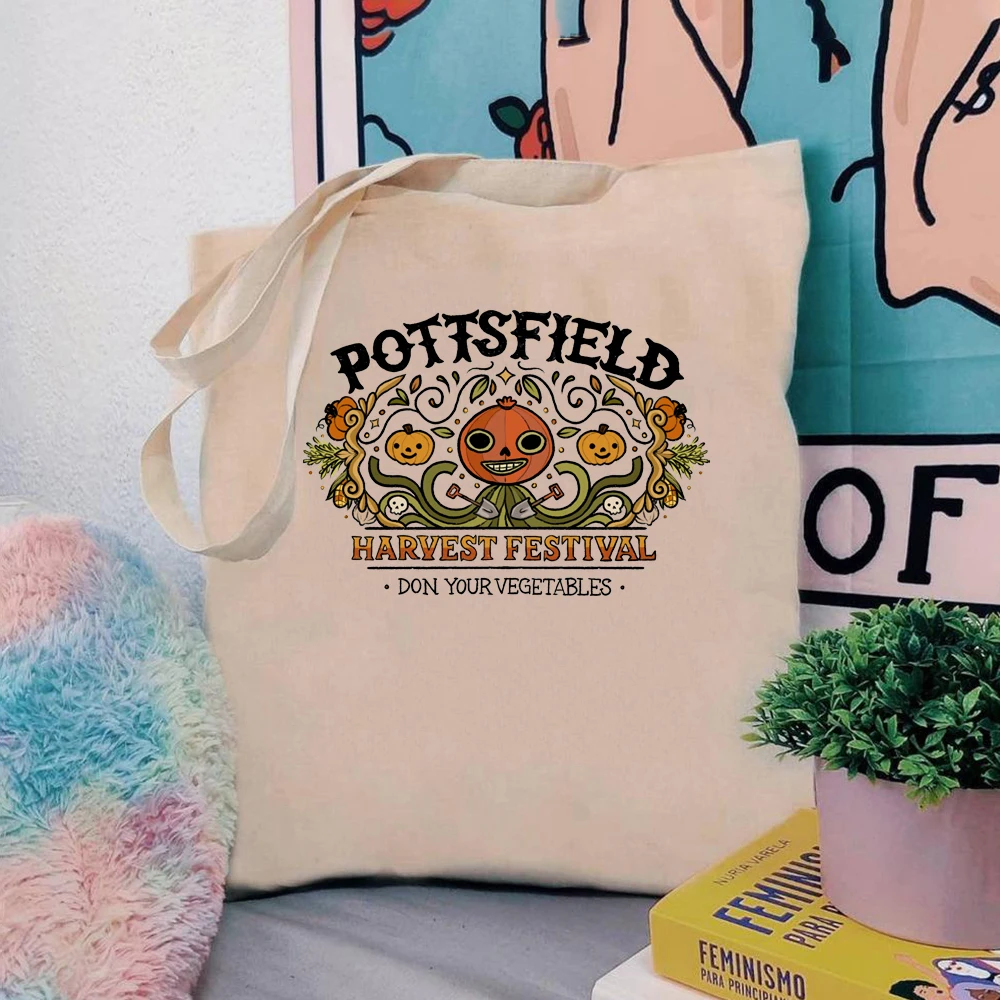 Pottsfield Harvest Festival Shopping Bag Over The Garden Wall Handbag Cute Birthday Gift Canvas Bag Don Your Vegetables Tote Bag images - 6