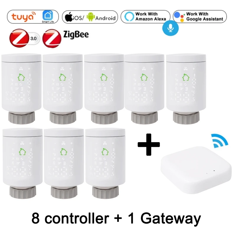 

HY368 Wifi Zigbee3.0 TRV Thermostat - Valve Thermostatic Radiator Controller Heater Google-Home Alexa Voice & APP Remote Control