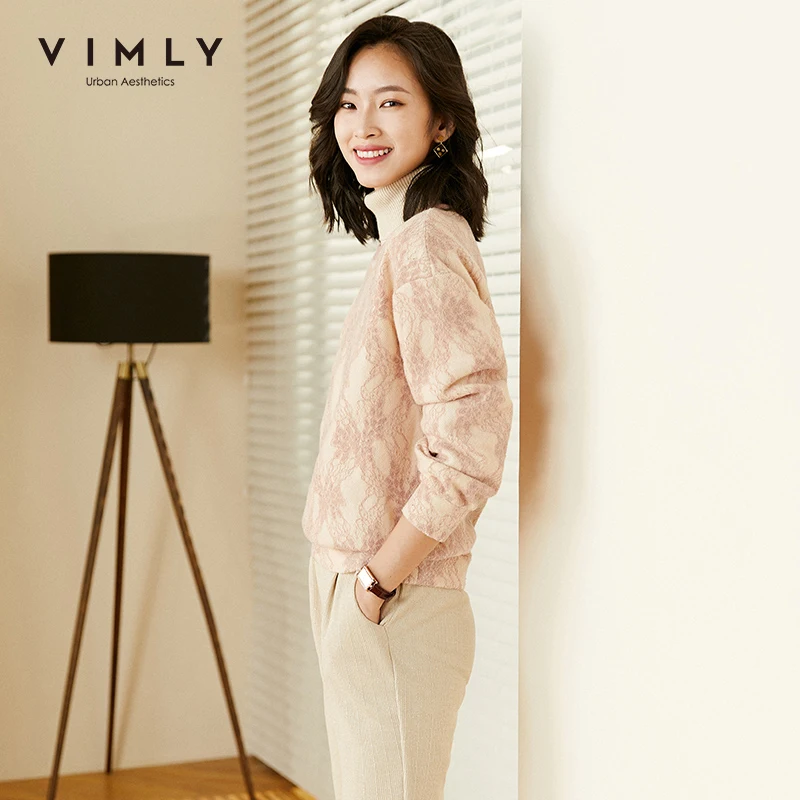 Свитшот Vimly Женский Повседневный трикотажный Свободный пуловер с круглым