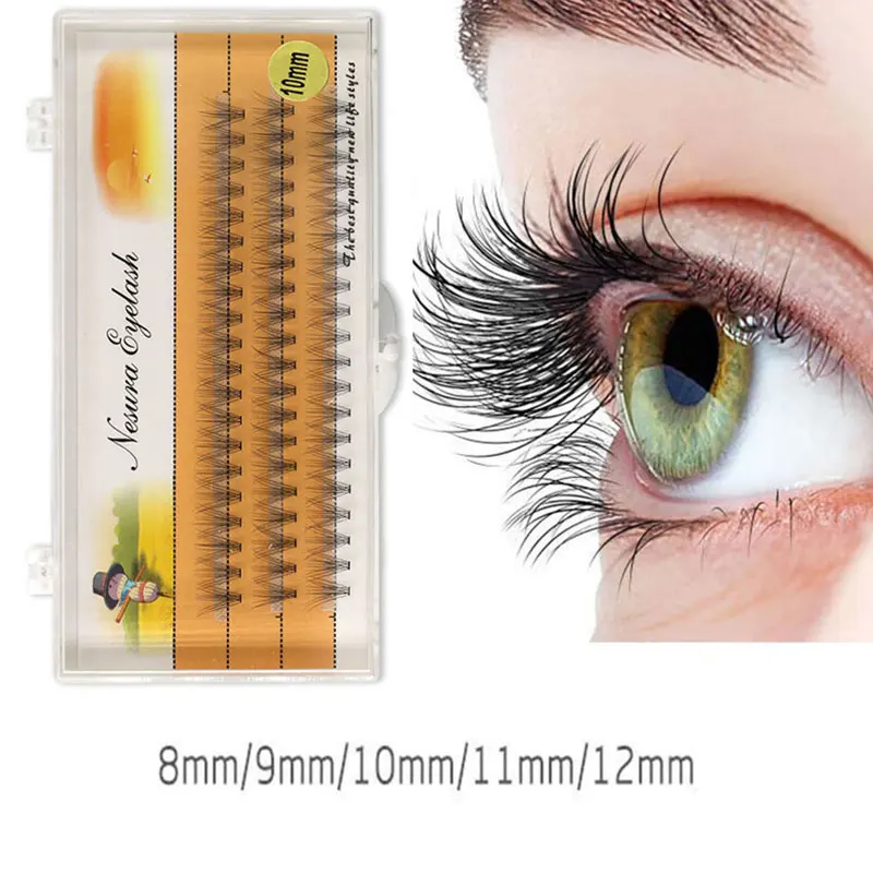 

60 Pcs Natural Individual Eyelash Extension Professional 3D Volume Effect Faux Eyelashes Cluster Lashes Makeup Cilia 8-12mm