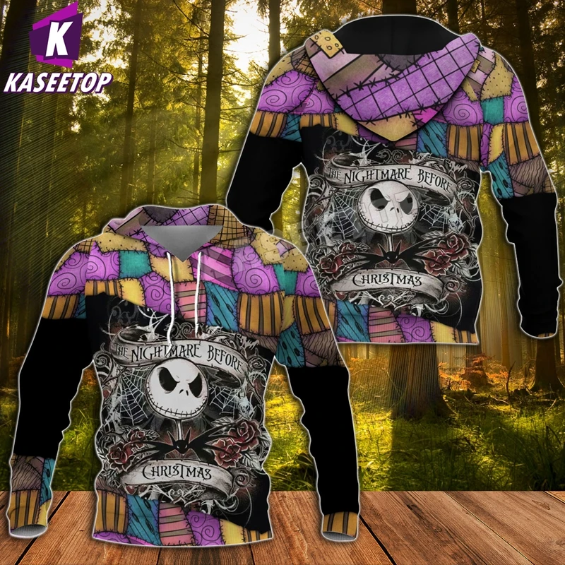 

The Nightmare Before Christmasall 3D Print Zip Hoodies Men Women Sweatshirt Hooded Spring Autumn Casual ​Harajuku Hip Hop Trend