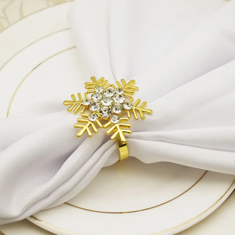 Рождественские кольца для салфеток в форме снежинки сервировка стола