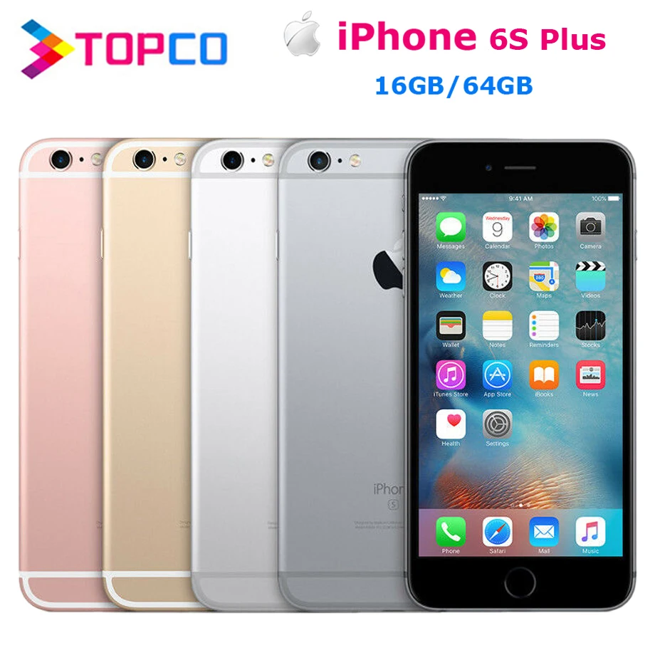 Apple iPhone 6S Plus заводской разблокированный мобильный телефон 4G LTE 5," двухъядерный A9 12MP ram 2GB rom 16 GB/64 GB сотовый телефон