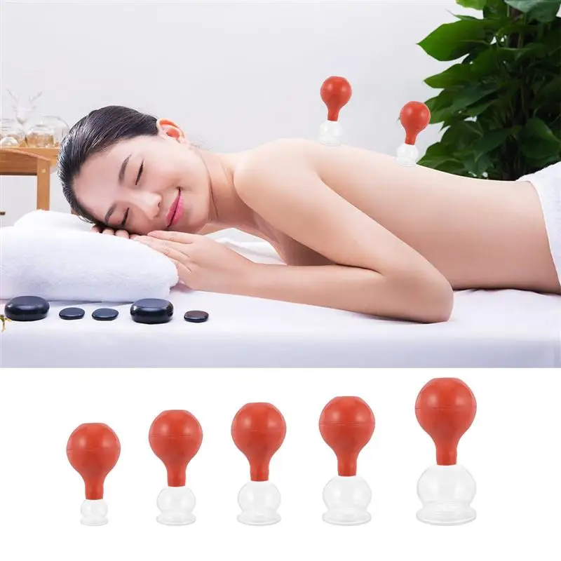 5 шт. массажные медицинские банки для терапии тела чашки с резиновой головкой