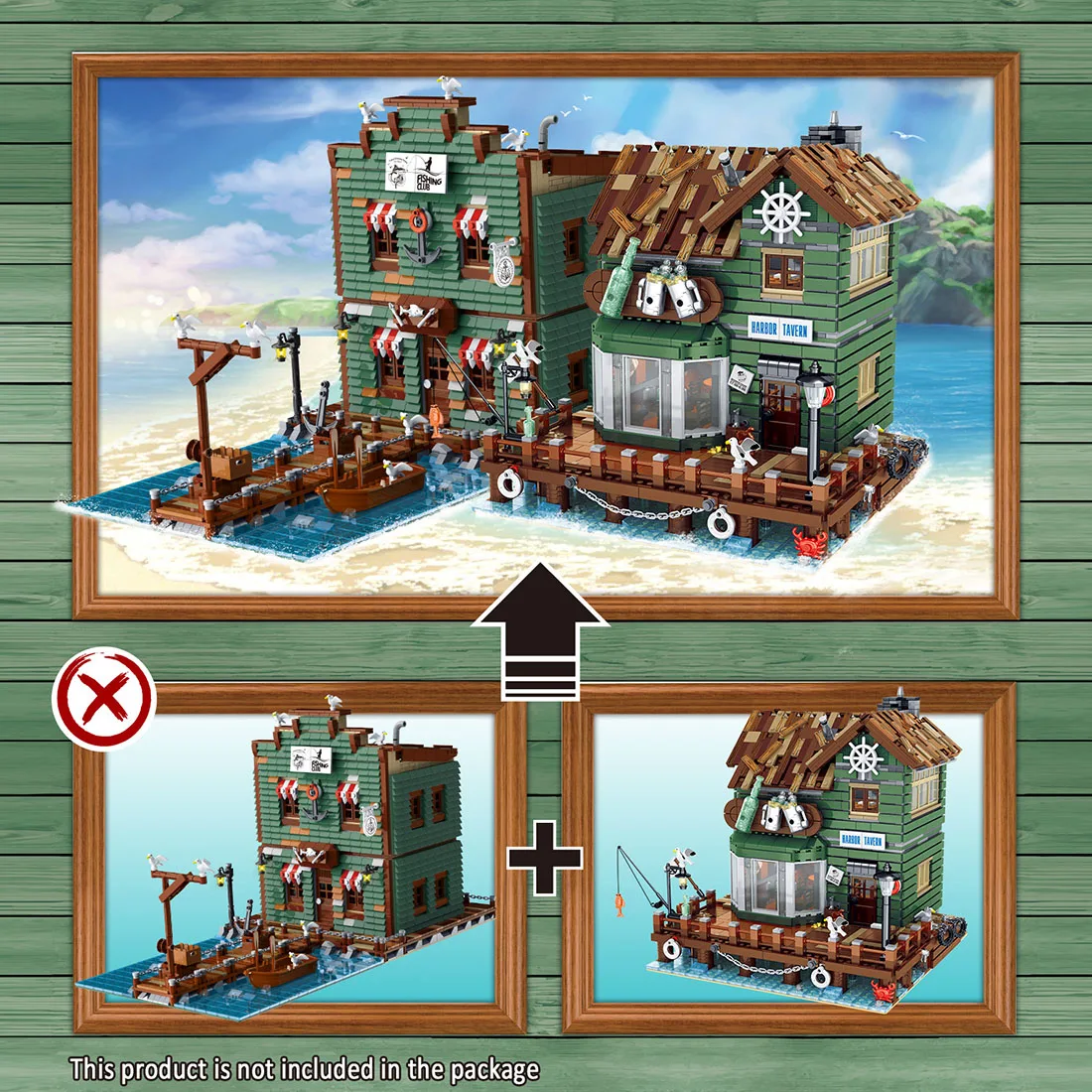 

3103Pcs MOC Street View Series Harbor Dock Tavern Chalet Building Blocks Toys Gift For 12+