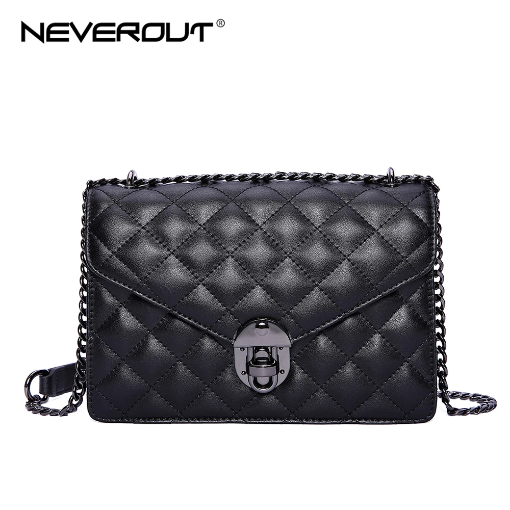 Маленькая сумка мессенджер NEVEROUT из овчины Классическая стеганая через плечо