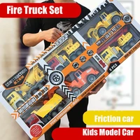 big engineering vehicle excavator kids model car fire truck toy firefighter rubbish cars blue tractor educational toys for boys