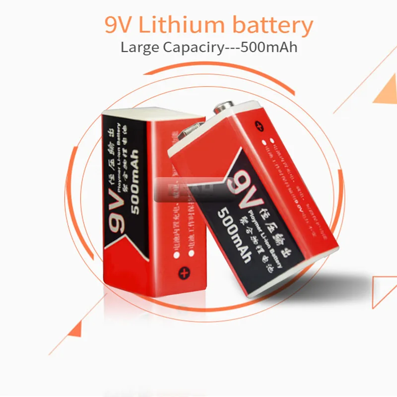 6 шт 9V 500mAh usb литий полимерный литиевый перезаряжаемый аккумулятор для мультиметр