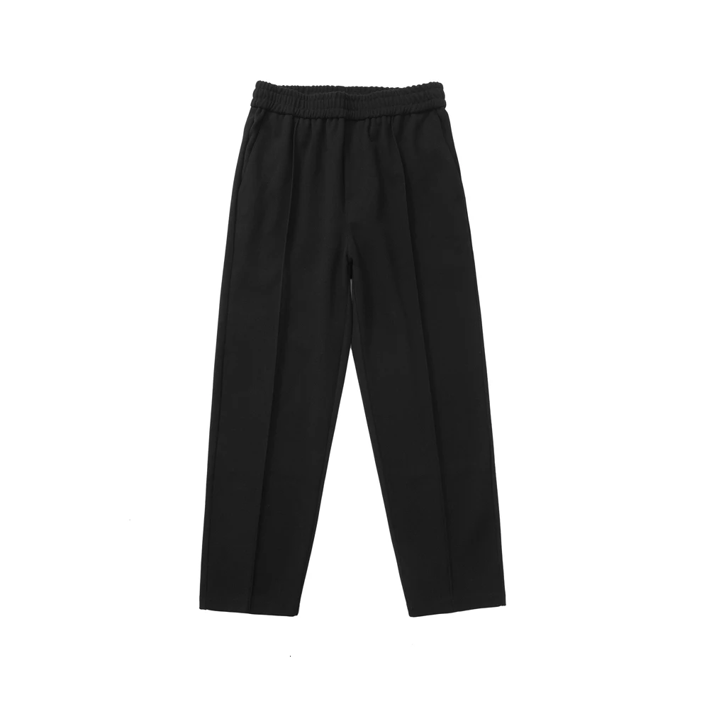 

2020 Men's Solid Color Worsted Wool Fabric Sweatpants Leisure Cotton Casual Pants Thicken In Warm Black/grey Trousers M-2XL