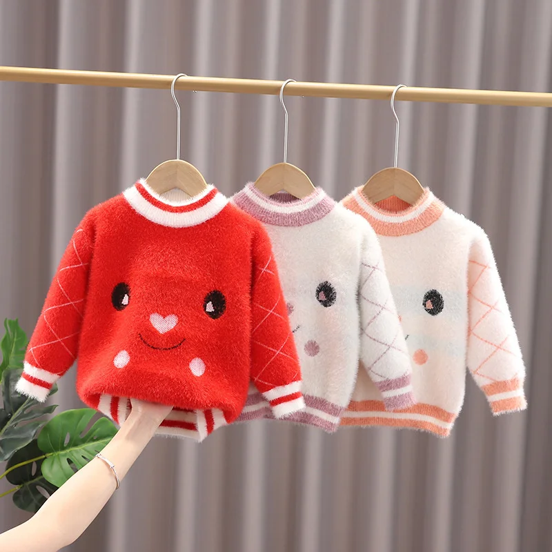 

Lawadka 1-5Years Winter Warm Sweater For Girls Fashion Baby Girl Knitted Sweater Cartoon Kids Clothes Casual Children Outerwear