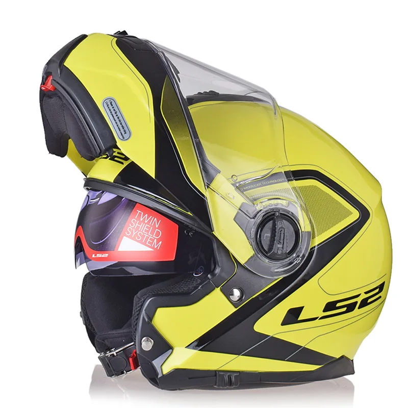 LS2 FF325 стробоскоп модульный мотоциклетный шлем Filp up Dual Visors Casco Moto Capacetes De Motociclista профессиональные Шлемы - Цвет: Civik Yellow