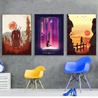 Картины на стену с изображением Ведьмака, путешествий, игрового пейзажа, минималистское полотно, для гостиной, украшения дома