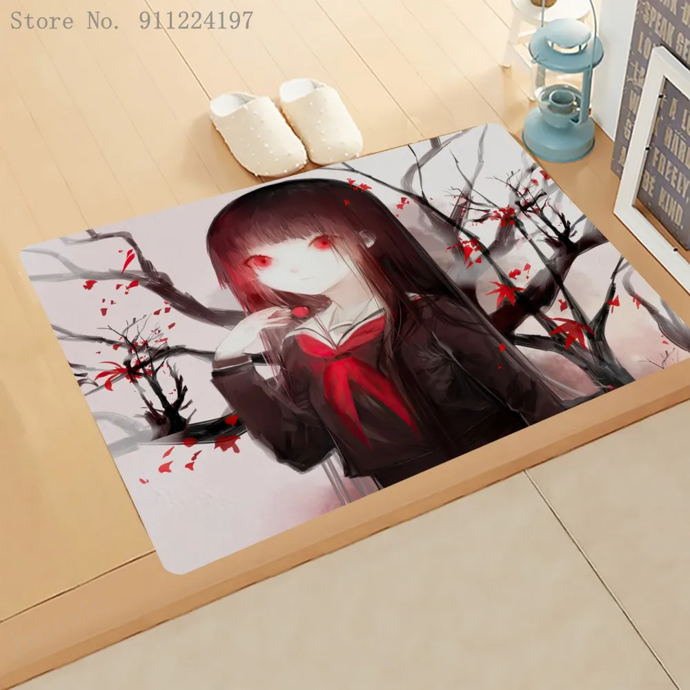 Мультяшный мягкий фланелевый ковер аниме Hell Girl в японском стиле нескользящий