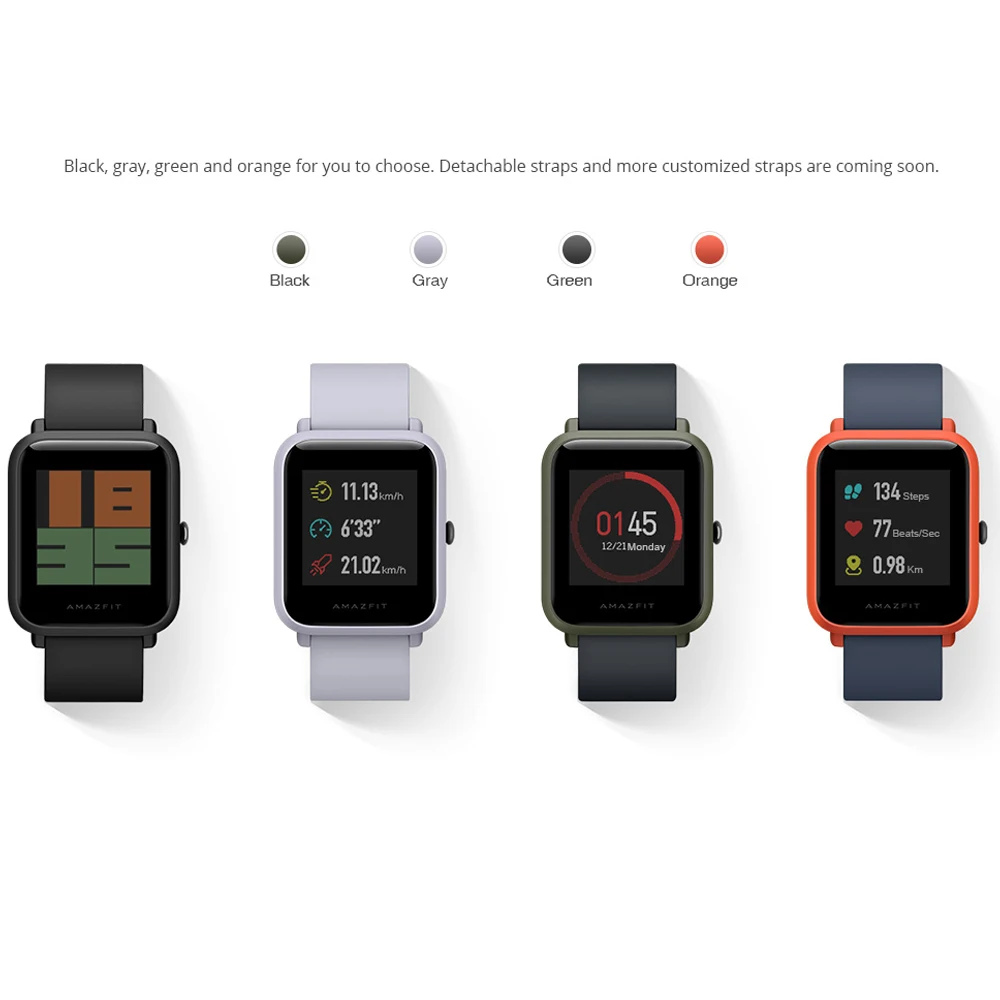 Официальные Смарт-часы Amazfit Bip, gps, умные часы, 45 дней в режиме ожидания, монитор сердечного ритма, будильник, вибрация, IP68, водонепроницаемые, напоминание о звонках