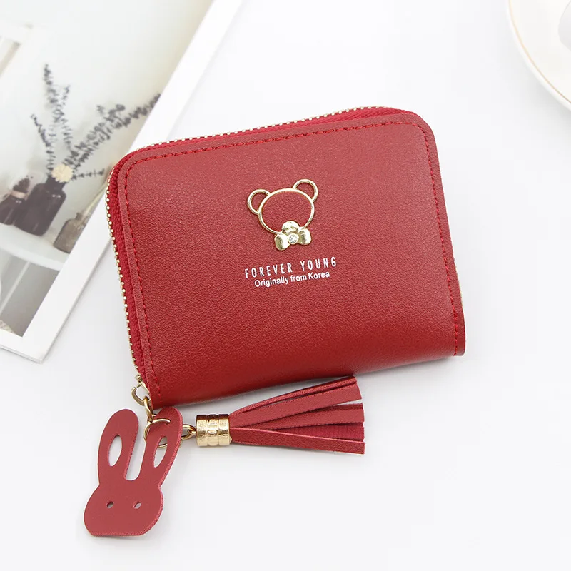 Модные женские кошельки милый короткий кошелек с кисточками для женщин мини на