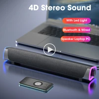 4d surround soundbar with rgb light speakers computer stereo bass subwoofer speaker for laptop pc home theater caixa de som