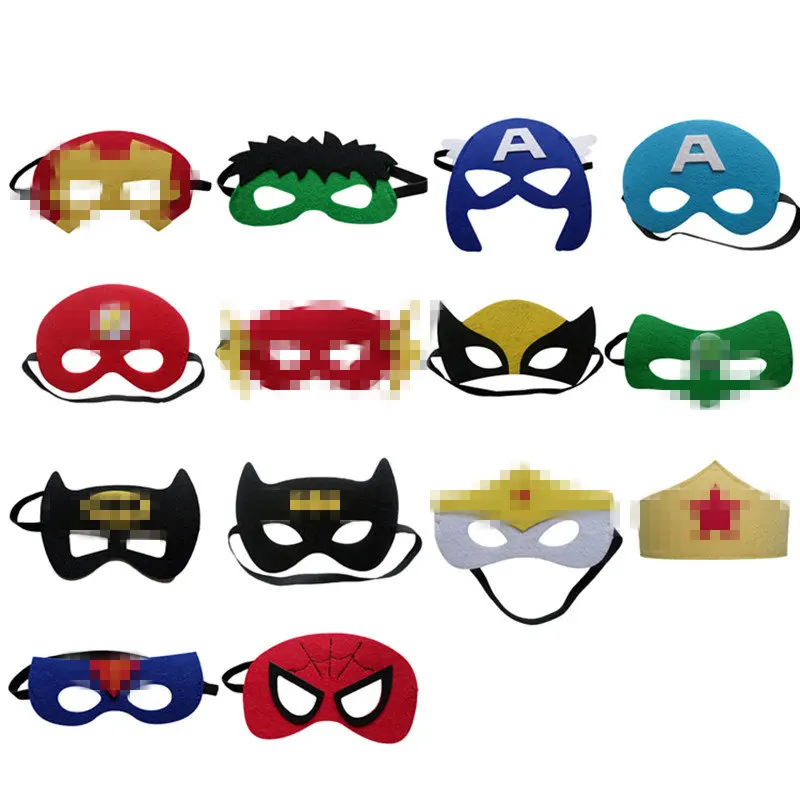 15 шт./лот супергеройский, для косплея Маска Дети День рождения Super hero для подарка Хэллоуин вечерние Наряжаться Маска для костюма