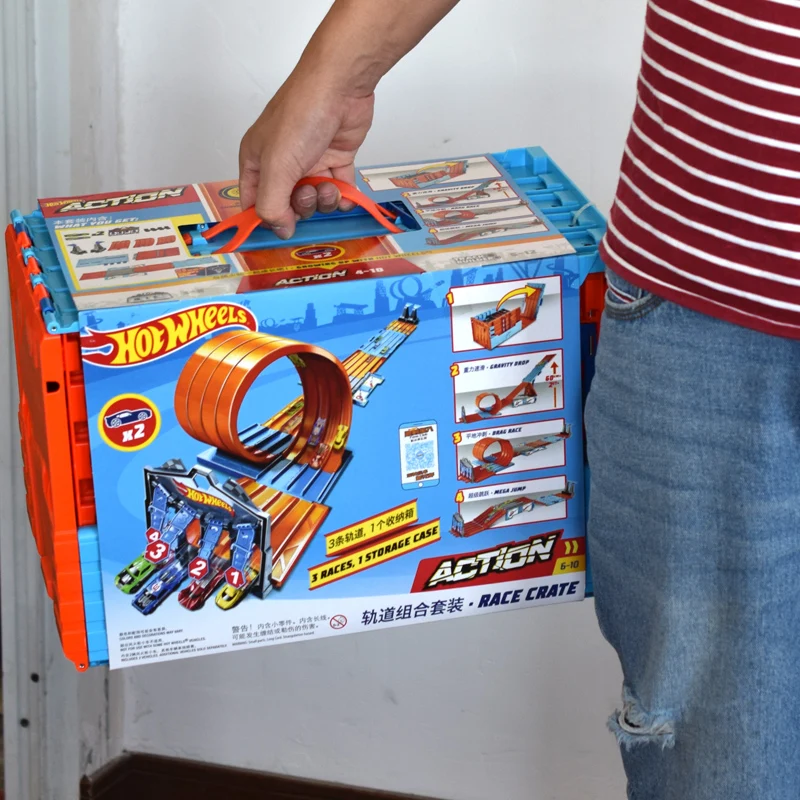 

Hot Wheels GKT87 Track Builder System Race Crate Set Acceleration Car Toy For Children Educational Building Hotwheels Model Gift