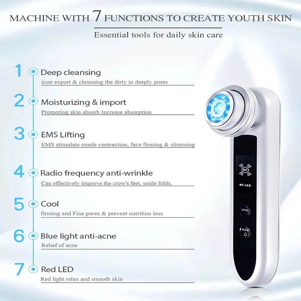 Радиочастотный массажер для лица устройство удаления морщин и акне фототерапии