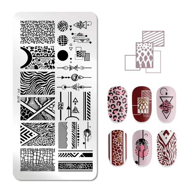 Штамповочные пластины PICT YOU для ногтей из нержавеющей стали с геометрическим