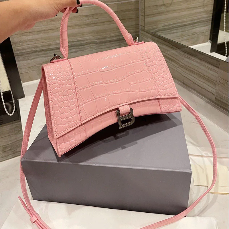 

2021 New Fashion Women Hourglass Bag Crocodile Pattern Lychee pattern Messenger bag Luxury High Quality Genuine Leather Handbags