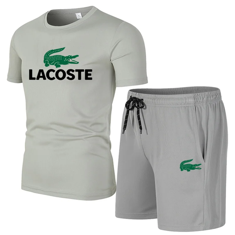 

Casual Men's Sets Summer Tracksuit Men Print Short Sleeve T-shirt 2 Piece+Shorts Quick Drying Short Set Fashion Sportswear Hot