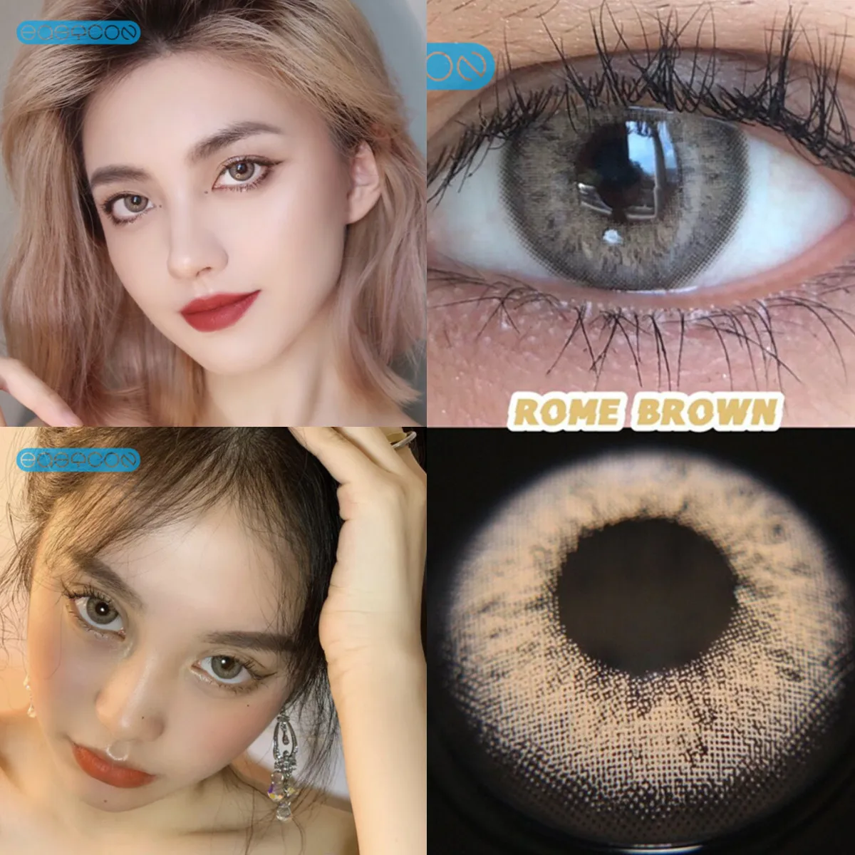 

Easycon римские коричневые цветные контактные линзы мягкие для глаз маленькая красота для зрачка близорукость диоптрии на год натуральные нов...