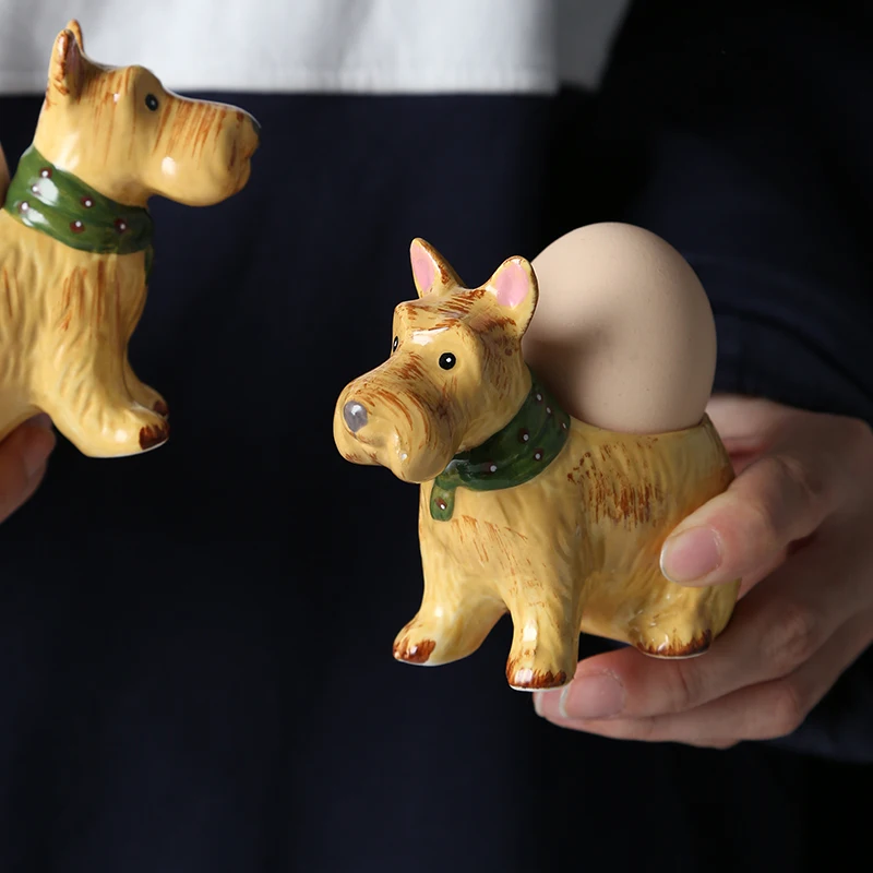 ceramic egg holder creativity soft boiled egg cups holder stander dog shaped egg stand storage dishwasher safe kitchen gadgets free global shipping