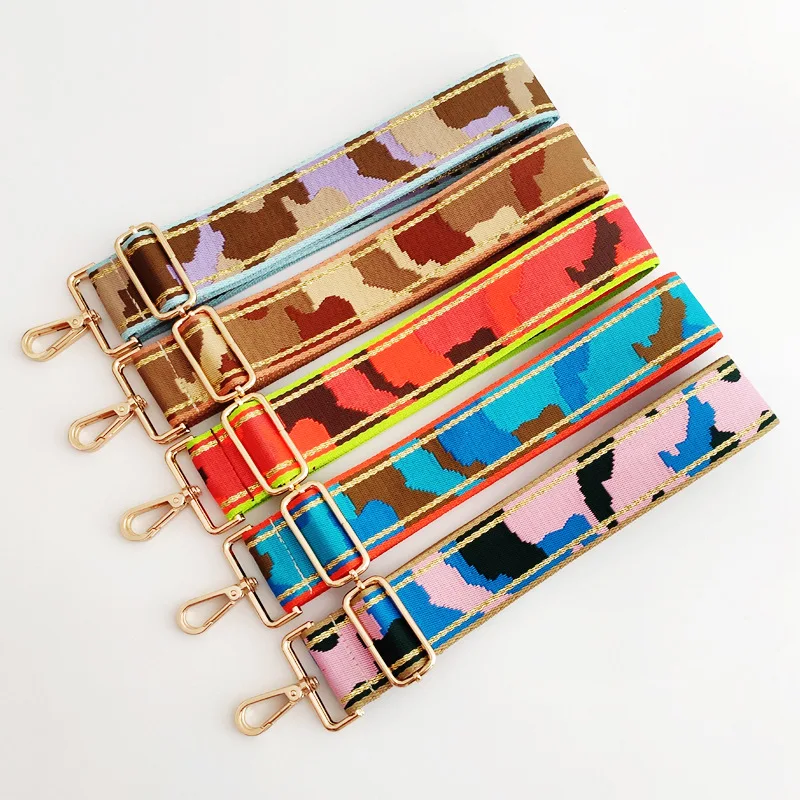 

Регулируемый нейлоновый ремень для сумок, разноцветный ремешок золотистого цвета шириной 5 см, аксессуары «сделай сам» для женщин и девушек