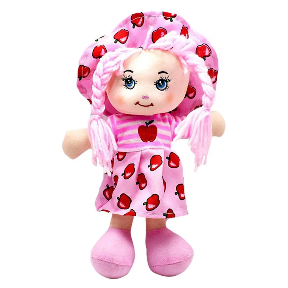 25 см мультфильм Kawaii фрукты юбка шляпа Тряпичные куклы Мягкая Милая ткань Stuffe игрушки для детей ролевые игры девочек день рождения рождественские подарки - Цвет: Apple Pink