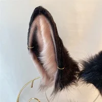 Black Bunny Rabbit Ears Hair Hoop Tail Set Cosplay Party Game Costume Accessories Handmade