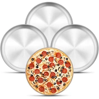 4 pack 12 inch pizza traystainless steel pizza oven baking trayround pizza baking sheetfor baking roasting serving