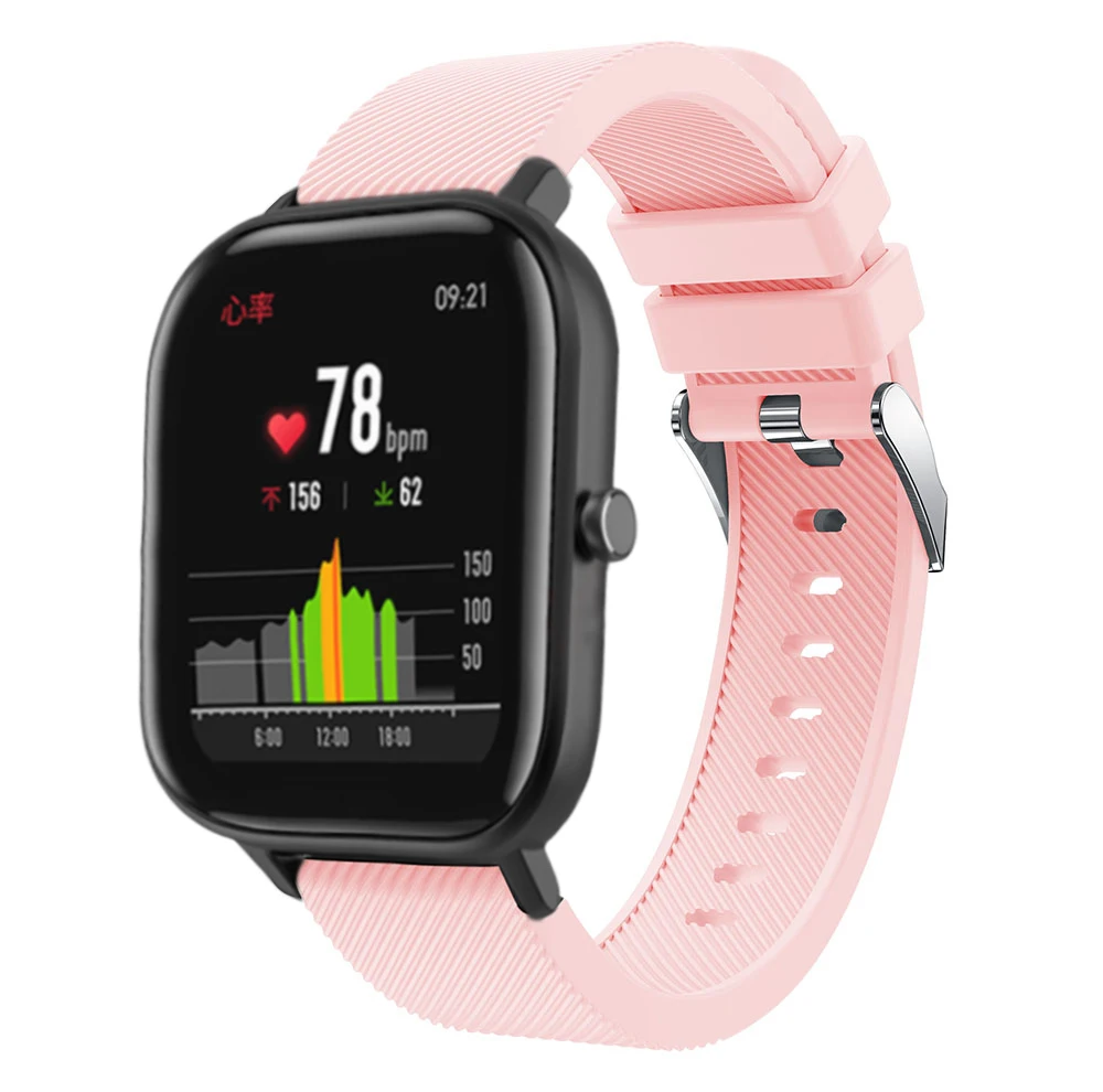 Силиконовый ремешок для часов для Xiaomi Huami Amazfit GTS ремешок для часов Amazfit GTR 42 мм/Bip Lite 20 ММ Спортивный сменный Браслет