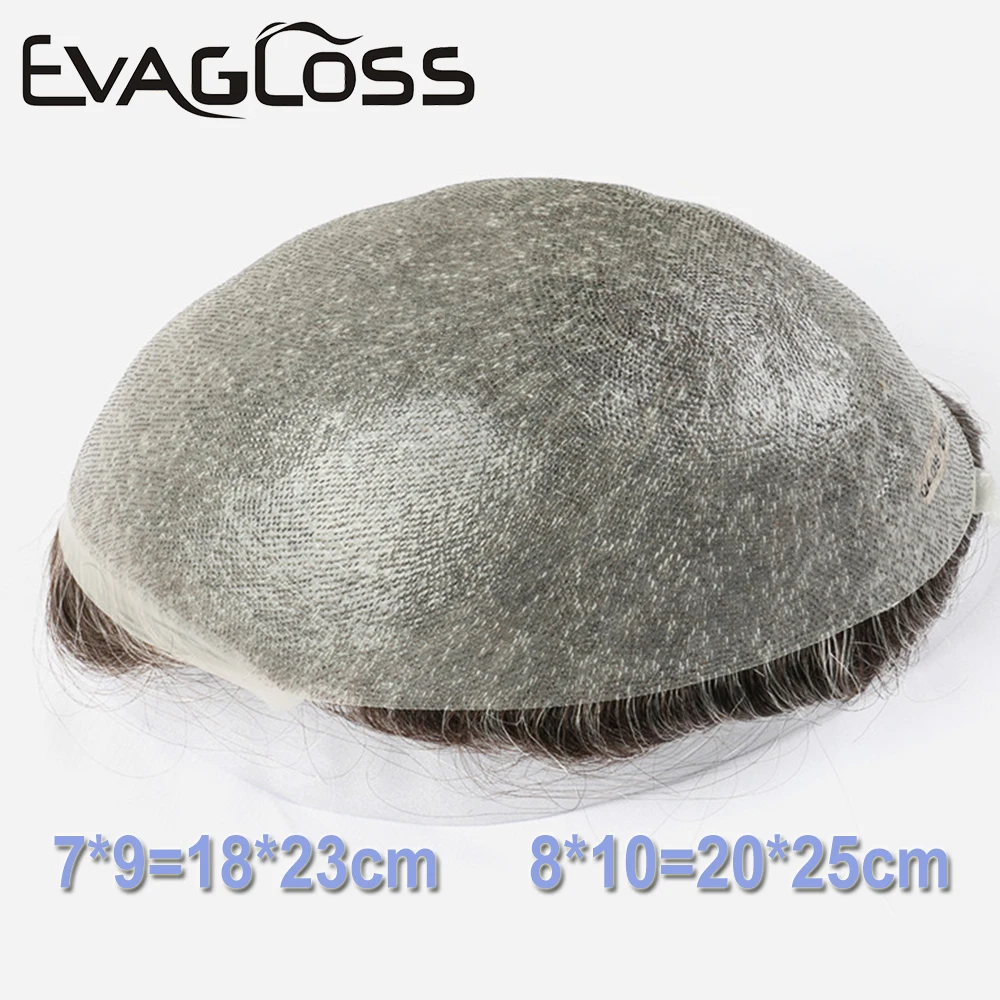 EVAGLOSS Для мужчин парик 0 06-0 08 мм из искусственной кожи Европейские наращивание