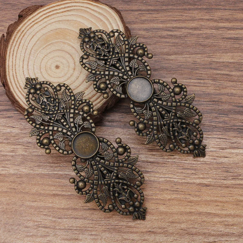 Металлическая заколка для волос с бронзовым покрытием 2 шт. поднос фиксации 12 мм