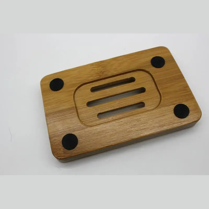 Из натурального бамбука Деревянный Мыльница для мытья посуды держатель хранения