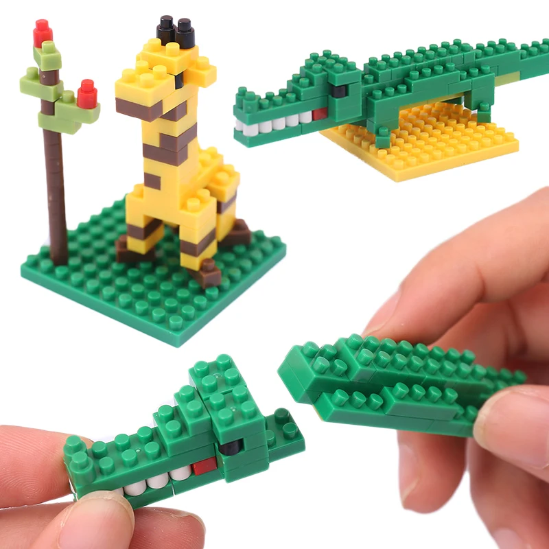 

1 Набор микроблоков Модель для сборки Сделай Сам фигурка мультяшного животного комплект для строительства подарок-игрушка для мальчика мул...