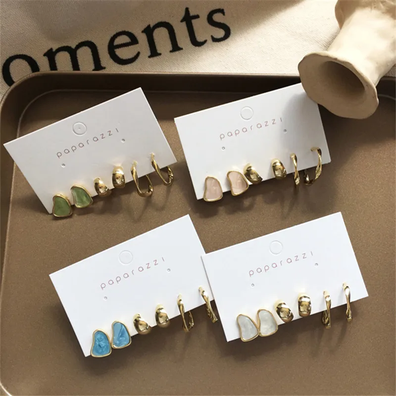 Комплект сережек женских в Корейском стиле 3 пары 2020|Серьги-гвоздики| |