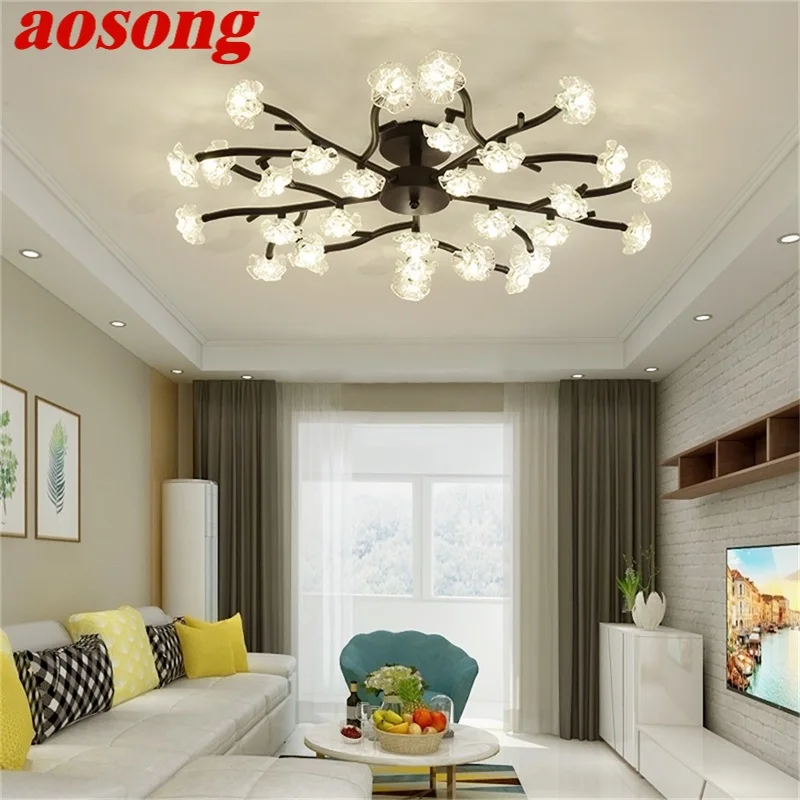AOSONG Nordic Ceiling Lights Fixtures Contemporary Creative Branch Lamp LED Home For Living Room  - buy with discount