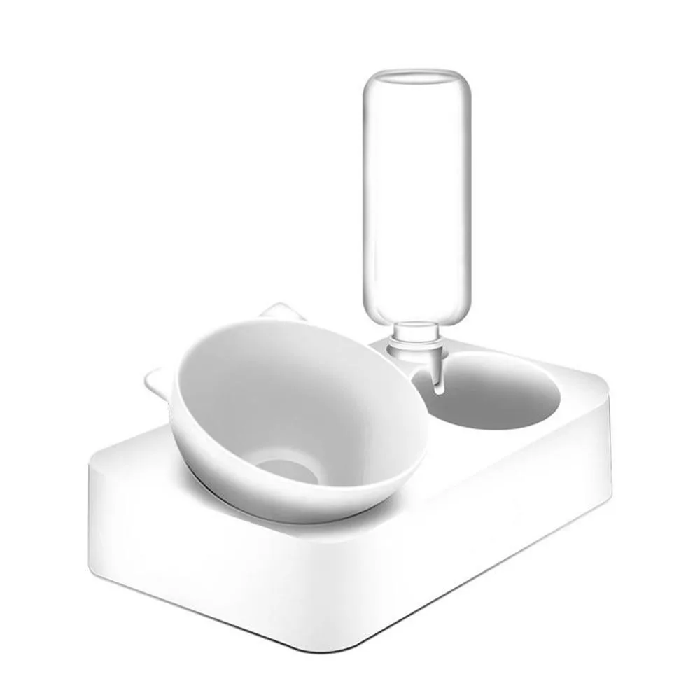 

Practical Dog Bowl Feeding And Drinking Dual-use Pet Automatic Water Dog Water Bottle Tilted Double Bowl Cat Bowl Dog Feeder