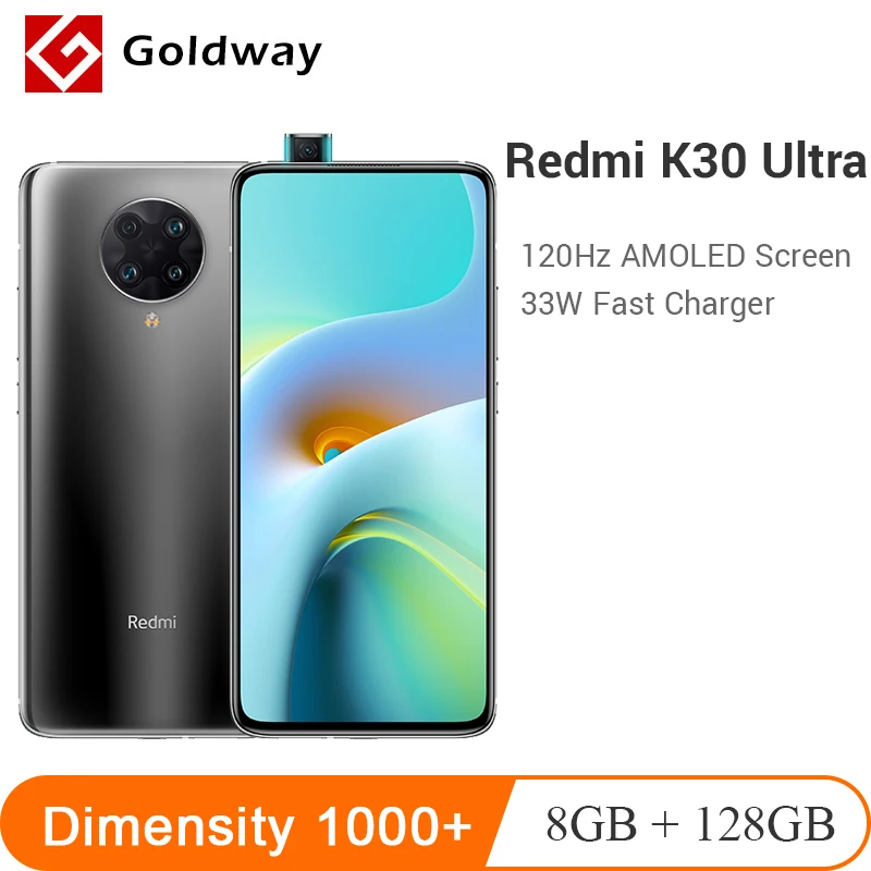 Оригинальный Redmi K30 Ultra 8 Гб RAM 128 ГБ ROM мобильный телефон MTK Dimensity 1000 + 64 Мп Quad Camera 6 67