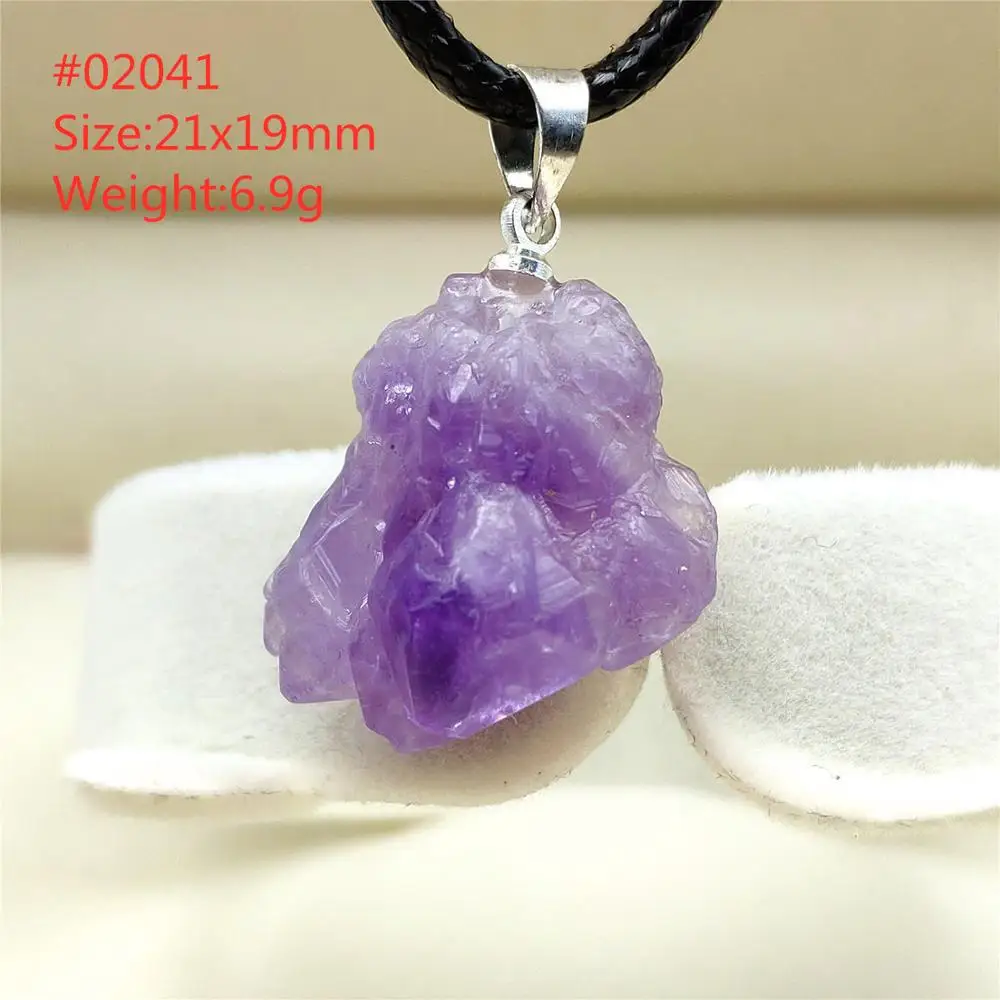 Натуральный бледно лиловый аметист кварц фиолетовый кулон сырья Материал с